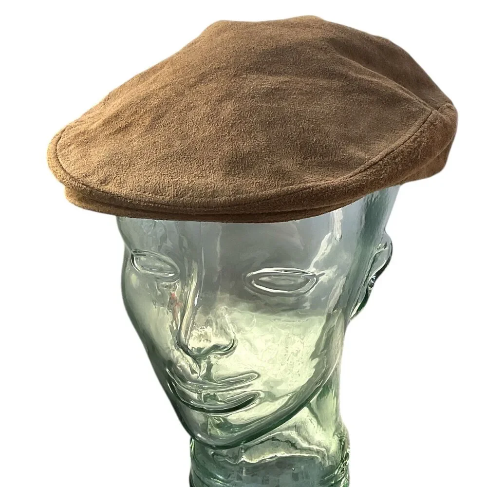 Country Gentleman Newsboy Cabbie Leather Cap Vintage‎ Flat Hat Driver Mens M